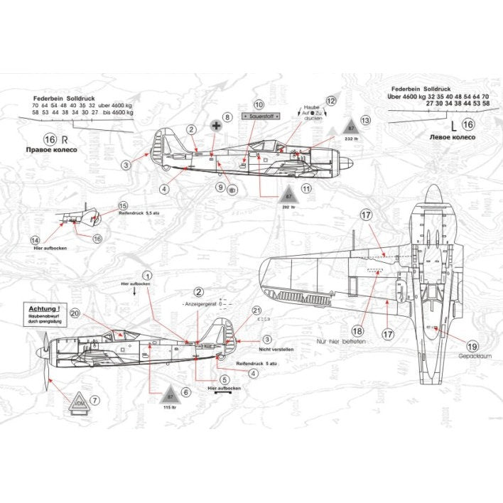 Print Scale 72-002 Decal Focke-Wulf FW 190 A2-A9 Scale 1:72 for Aircraft Plastic model kit