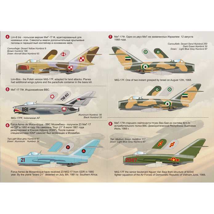 Print Scale 72-008 Decal Mig-17 Fresco Scale 1:72 for Aircraft Plastic model kit