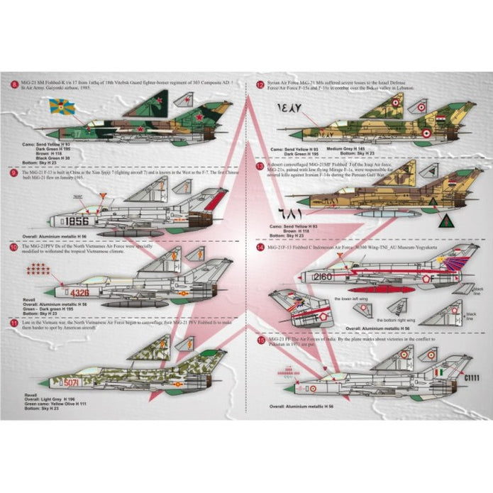 Print Scale 72-009 Decal Mig-21 Fishbed Scale 1:72 for Aircraft Plastic model kit