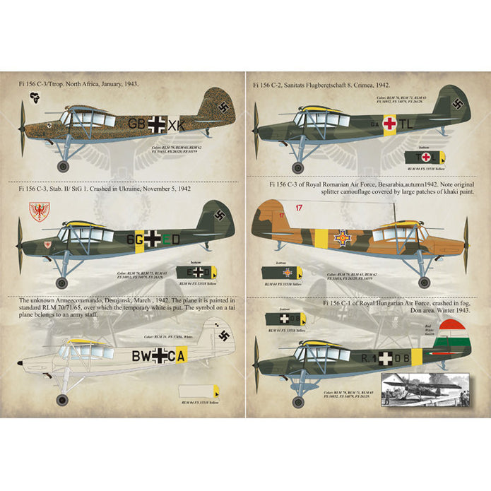 Print Scale 72-010 Decal Fieseler FI.156 Storch Scale 1:72 for Aircraft Plastic model kit