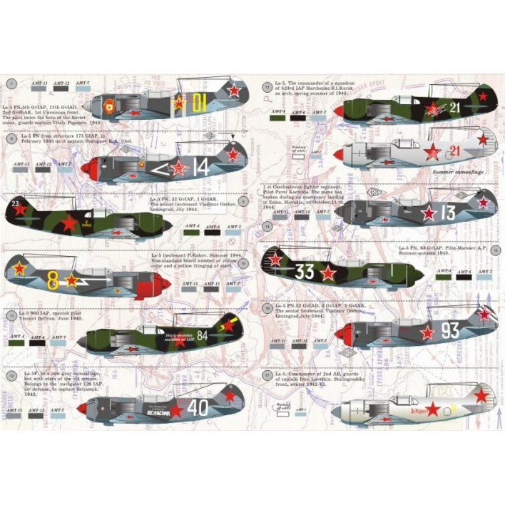 Print Scale 72-011 Decal La-5 Scale 1:72 for Aircraft Plastic model kit