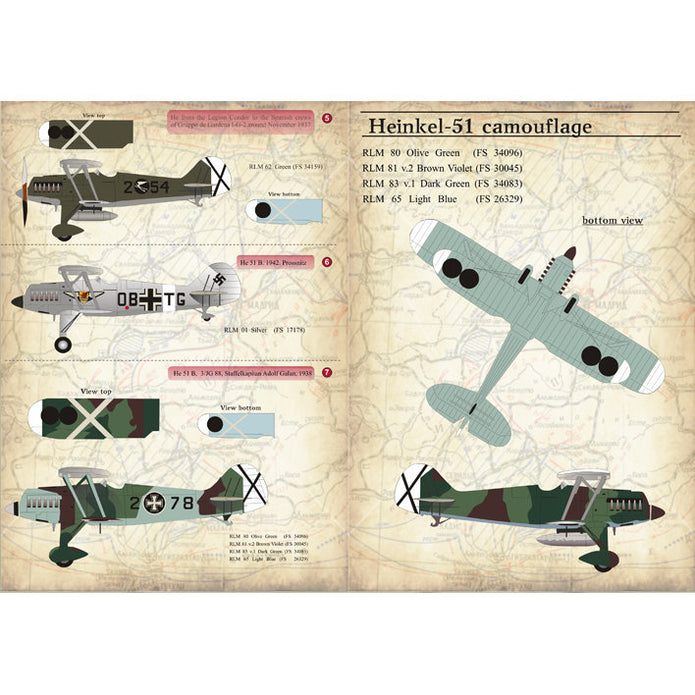 Print Scale 72-012 Decal Heinkel He-51 Scale 1:72 for Aircraft Plastic model kit