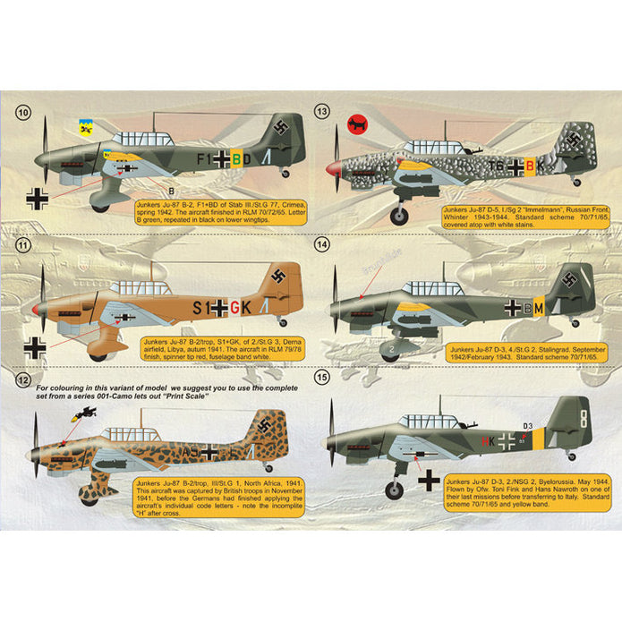 Print Scale 72-014 Decal Junkers Ju-87 Stuka Scale 1:72 for Aircraft Plastic model kit
