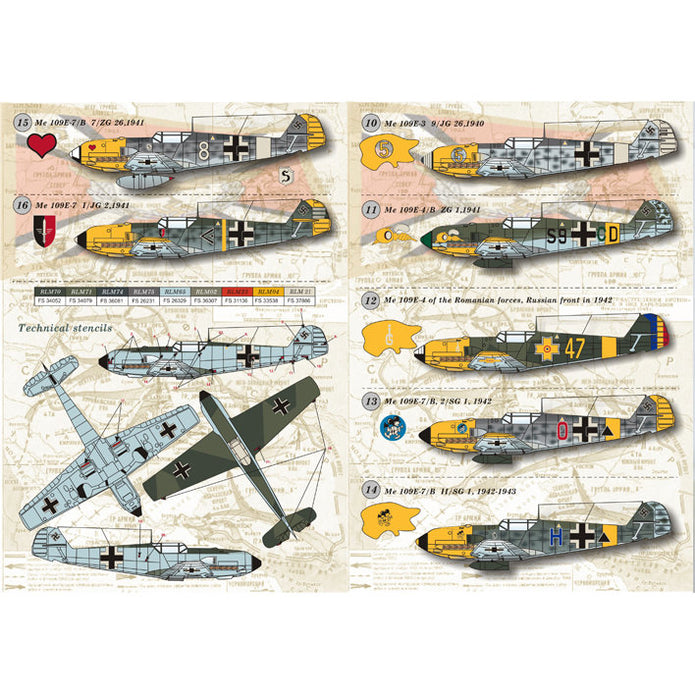 Print Scale 72-021 Decal Messershmit Me-109 E Scale 1:72 for Aircraft Plastic model kit