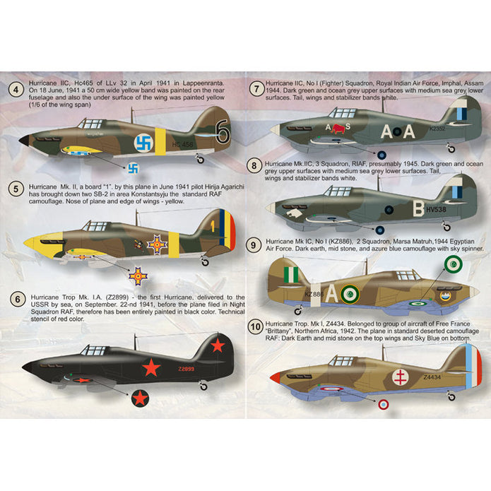 Print Scale 72-022 Decal Hawker Hurricane Scale 1:72 for Aircraft Plastic model kit