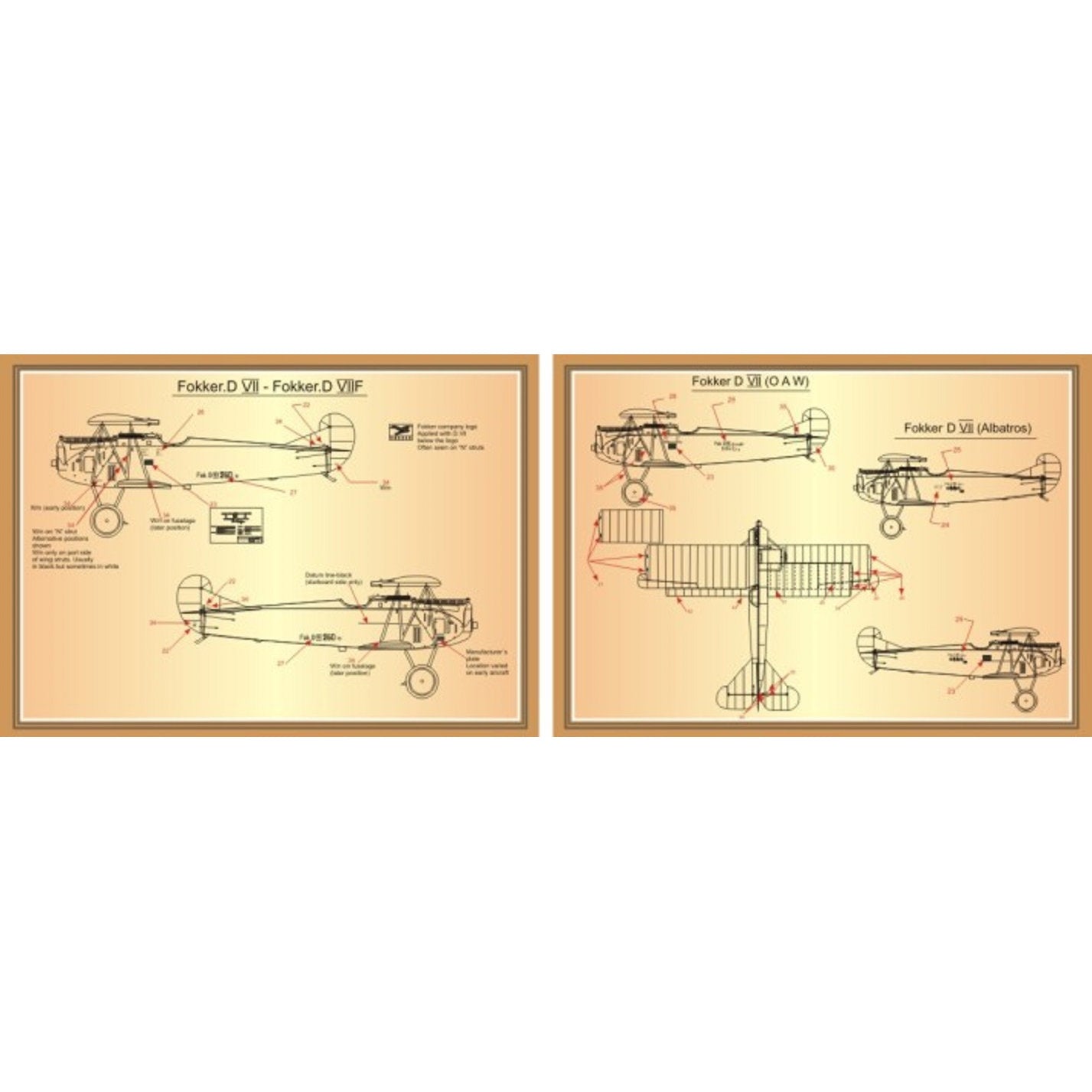 Print Scale 72-025 Decal Fokker D VII Part 2 The complete set 3 leaf Scale 1:72 for Aircraft Plastic model kit