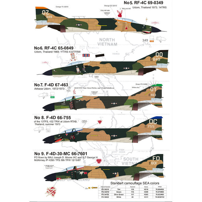 Print Scale 72-029 Decal McDonnel Douglas F-4 Phantom II in Viet Nam war Scale 1:72 for Aircraft Plastic model kit