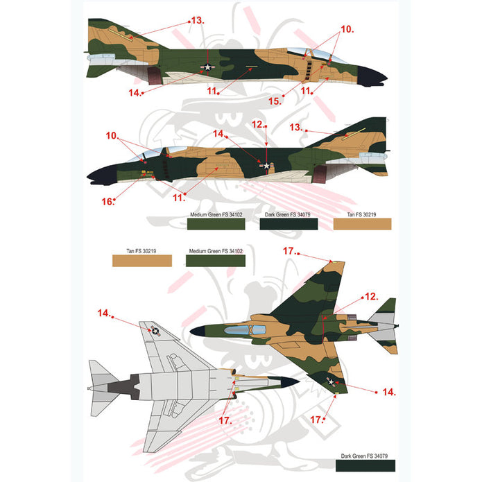 Print Scale 72-029 Decal McDonnel Douglas F-4 Phantom II in Viet Nam war Scale 1:72 for Aircraft Plastic model kit