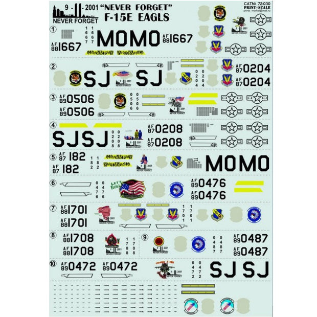 Print Scale 72-030 Decal F-15E EAGLES Scale 1:72 for Aircraft Plastic model kit
