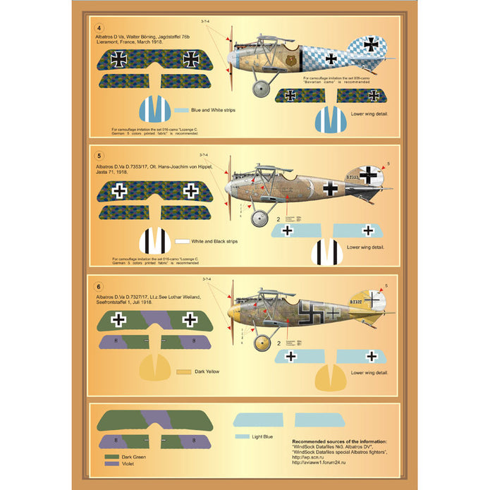 Print Scale 72-034 Decal Albatros D,V, Scale 1:72 for Aircraft Plastic model kit