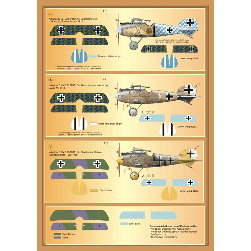 Print Scale 72-034 Decal Albatros D,V, Scale 1:72 for Aircraft Plastic model kit