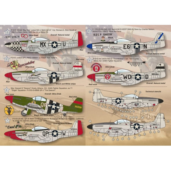 Print Scale 72-039 Decal P-51 Mustang-D Scale 1:72 for Aircraft Plastic model kit