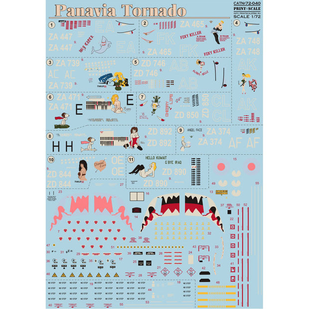 Print Scale 72-040 Decal Panavia Tornado Scale 1:72 for Aircraft Plastic model kit