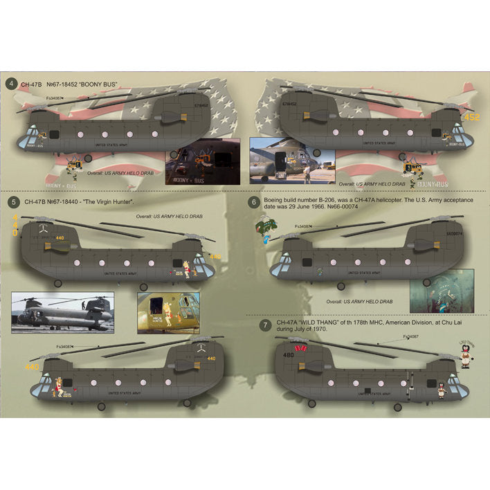 Print Scale 72-041 Decal CH-47 Chinook Scale 1:72 for Helicopter Plastic model kit