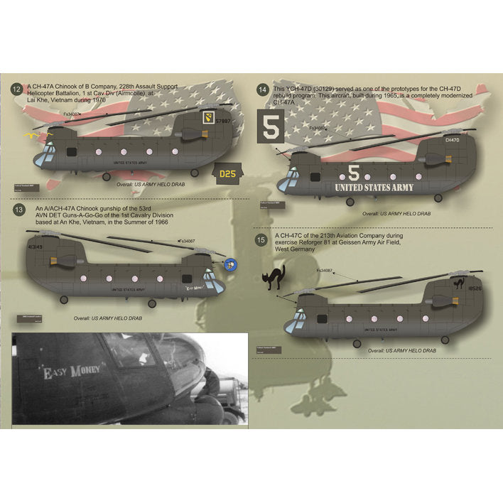 Print Scale 72-041 Decal CH-47 Chinook Scale 1:72 for Helicopter Plastic model kit