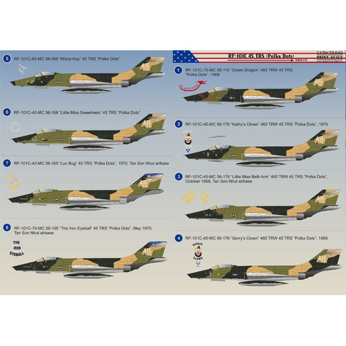 Print Scale 72-042 Decal RF-101C Voodoo Scale 1:72 for Aircraft Plastic model kit
