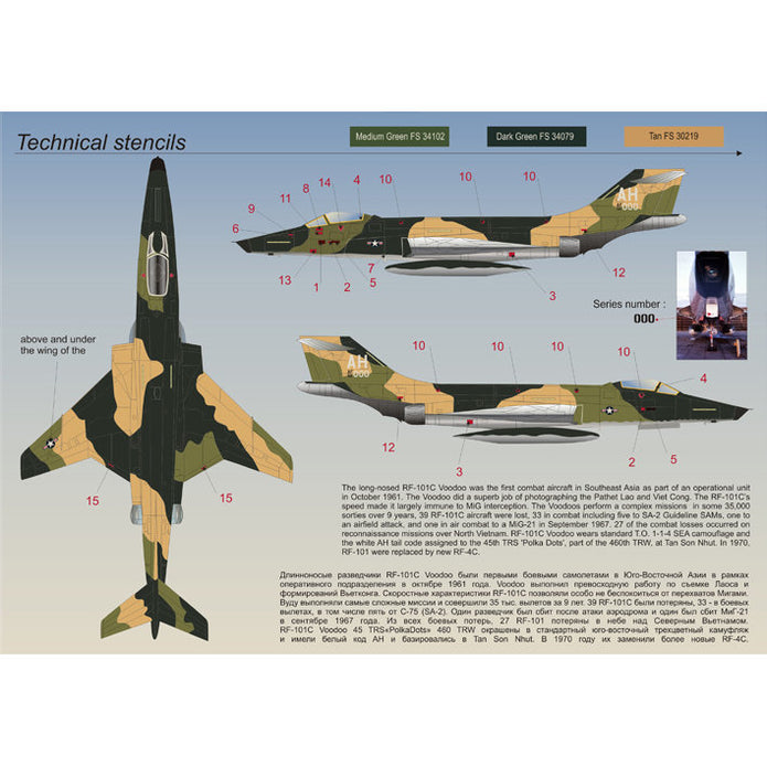 Print Scale 72-042 Decal RF-101C Voodoo Scale 1:72 for Aircraft Plastic model kit