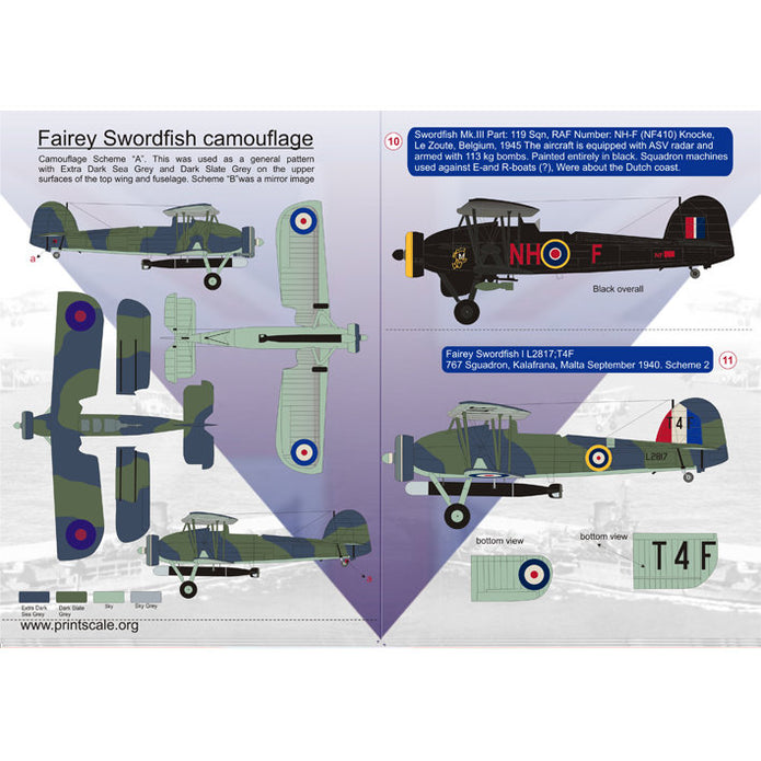 Print Scale 72-043 Decal Fairey Swordfish The complete set 2 leaf Scale 1:72 for Aircraft Plastic model kit