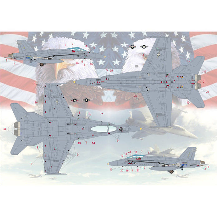 Print Scale 72-044 Decal F-18 Hornet Part 1 Scale 1:72 for Aircraft Plastic model kit