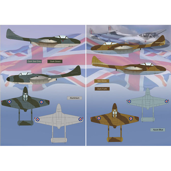 Print Scale 72-047 Decal DE Havilland Vampire. Two seaters Scale 1:72 for Aircraft Plastic model kit