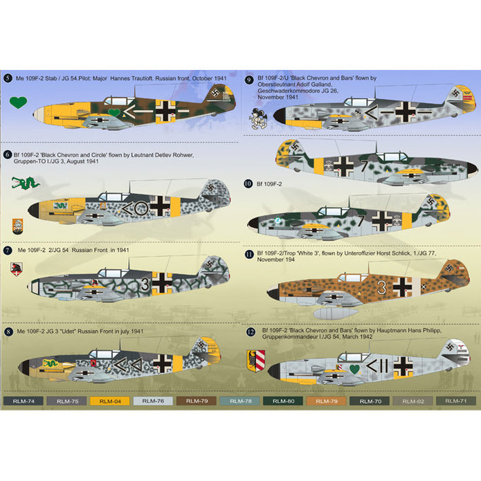 Print Scale 72-048 Decal Messershmit Me 109 F2 Luftwaffe Scale 1:72 for Aircraft Plastic model kit