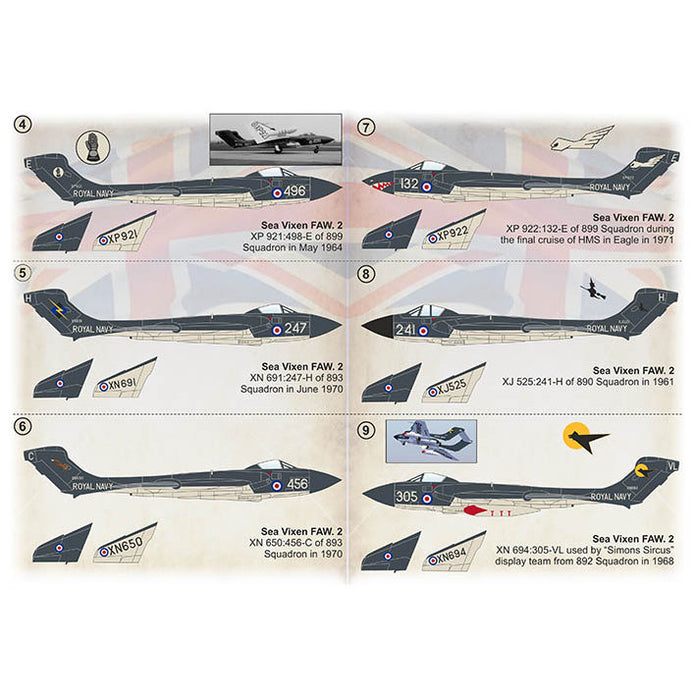 Print Scale 72-050 Decal De Havilland Sea Vixen The complete set 2 leaf Scale 1:72 for Aircraft Plastic model kit