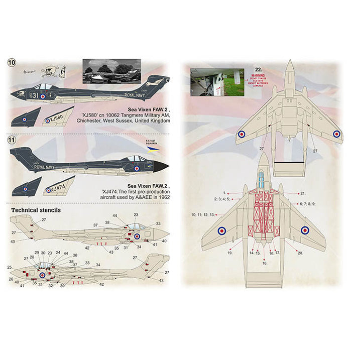 Print Scale 72-050 Decal De Havilland Sea Vixen The complete set 2 leaf Scale 1:72 for Aircraft Plastic model kit