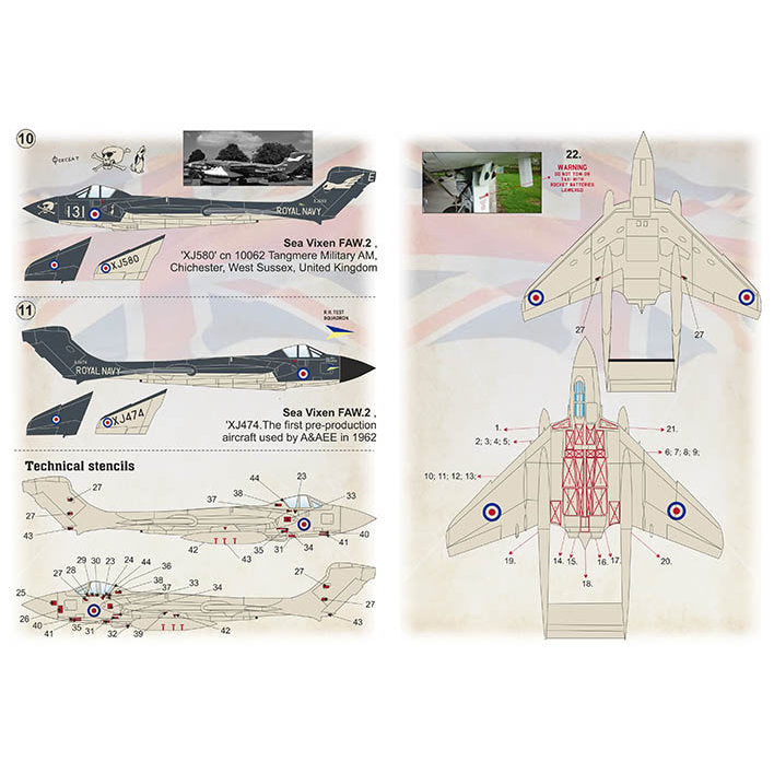 Print Scale 72-050 Decal De Havilland Sea Vixen The complete set 2 leaf Scale 1:72 for Aircraft Plastic model kit
