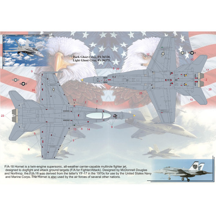 Print Scale 72-053 Decal F-18 Hornet Part 3 Lancers The complete set 1.5 leaf Scale 1:72