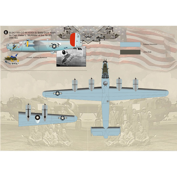 Print Scale 72-060 Decal B-24 Liberator Part 1 Scale 1:72 for Aircraft Plastic model kit