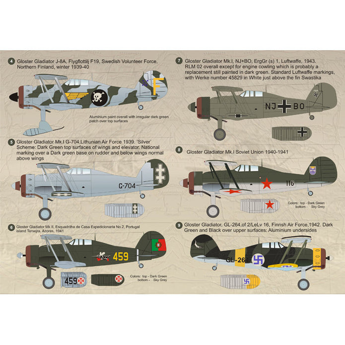 Print Scale 72-063 Decal Gloster Gladiator Part 2 Scale 1:72 for Aircraft Plastic model kit
