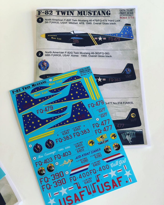 Print Scale 72-067 Decal F-82 Twin Mustang Scale 1:72 for Aircraft Plastic model kit