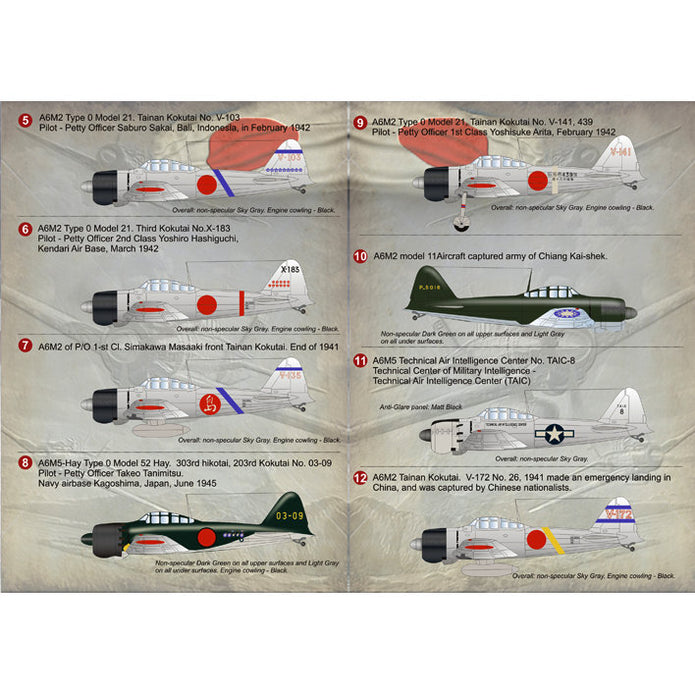 Print Scale 72-068 Decal Mitsubishi A6M Zero Scale 1:72 for Aircraft Plastic model kit