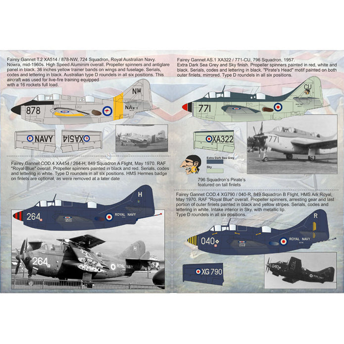 Print Scale 72-069 Decal Fairey Gannet The complete set 1.5 leaf Scale 1:72 for Aircraft Plastic model kit