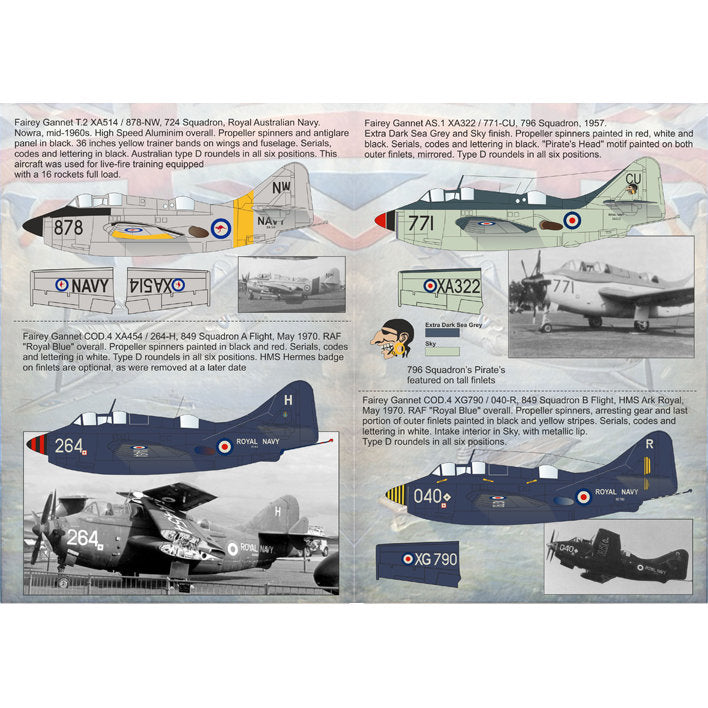 Print Scale 72-069 Decal Fairey Gannet The complete set 1.5 leaf Scale 1:72 for Aircraft Plastic model kit