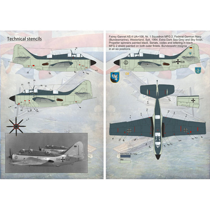 Print Scale 72-069 Decal Fairey Gannet The complete set 1.5 leaf Scale 1:72 for Aircraft Plastic model kit