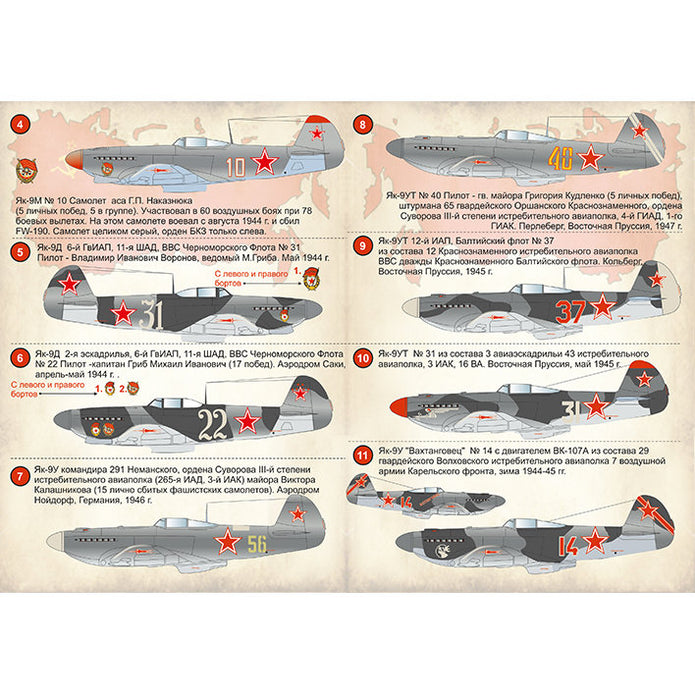 Print Scale 72-072 Decal Fighter Yak-9 Scale 1:72 for Aircraft Plastic model kit