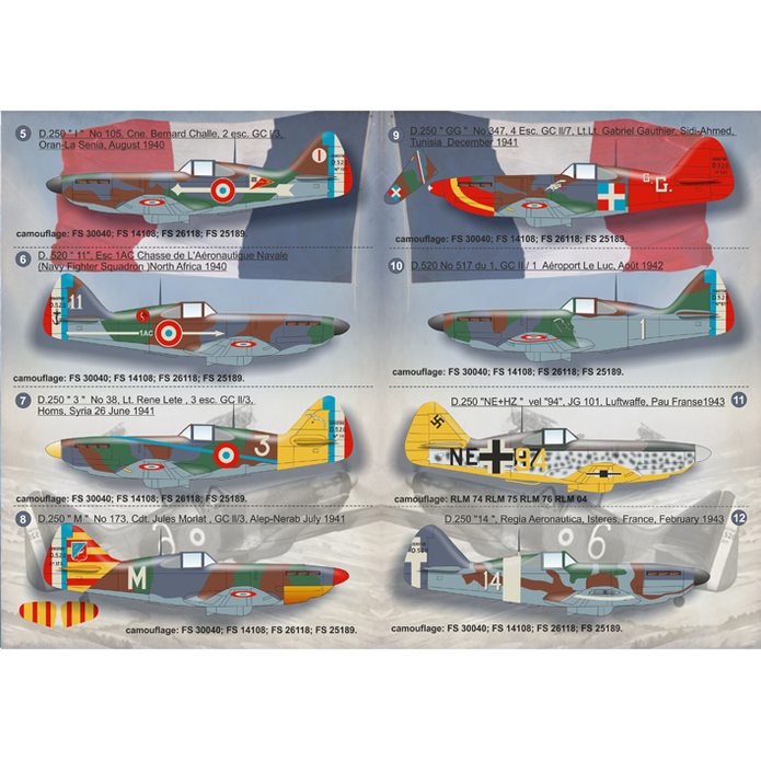 Print Scale 72-078 Decal Dewoitine D.520 Scale 1:72 for Aircraft Plastic model kit