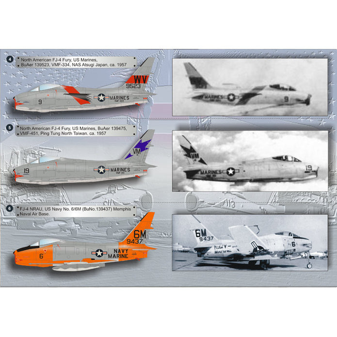 Print Scale 72-083 Decal North American FJ Fury Scale 1:72 for Aircraft Plastic model kit