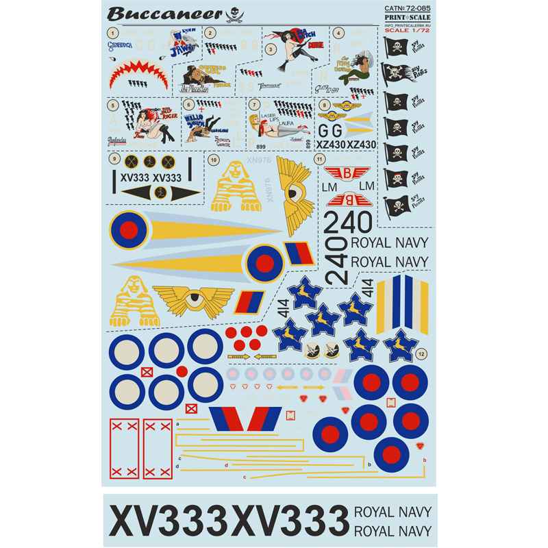 Print Scale 72-085 Decal Blackburn Buccaneer The complete set 1.5 leaf Scale 1:72 for Aircraft Plastic model kit