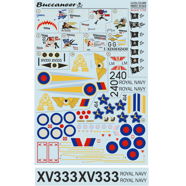 Print Scale 72-085 Decal Blackburn Buccaneer The complete set 1.5 leaf Scale 1:72 for Aircraft Plastic model kit