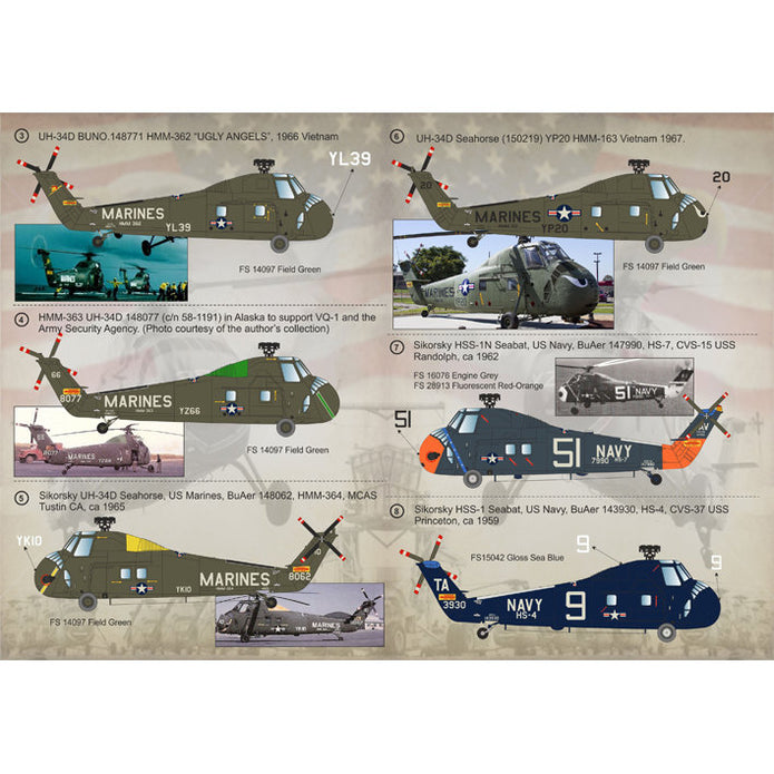 Print Scale 72-088 Decal Sikorsky H-34 The complete set 1.5 leaf Scale 1:72 for Helicopter Plastic model kit