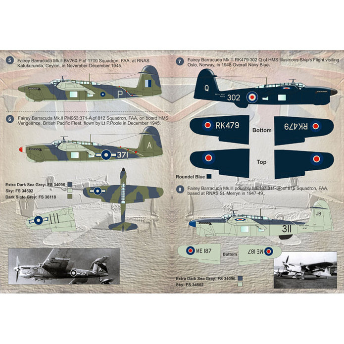 Print Scale 72-091 Decal Fairey Barracuda Scale 1:72 for Aircraft Plastic model kit