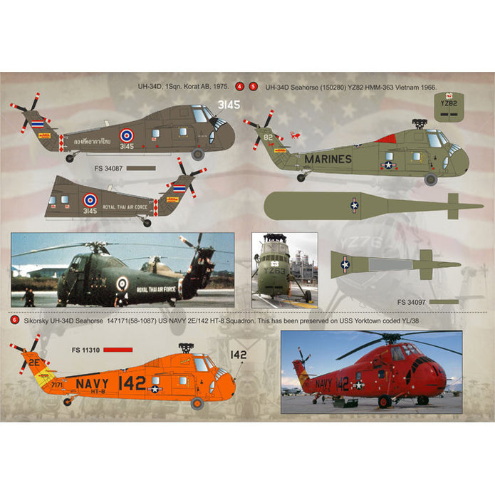 Print Scale 72-092 Decal Sikorsky H-34 Part 2 Scale 1:72 for Helicopter Plastic model kit