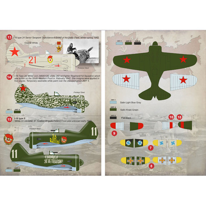 Print Scale 72-101 Decal Polikarpov I-16 Scale 1:72 for Aircraft Plastic model kit