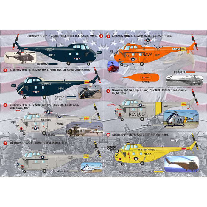 Print Scale 72-108 Decal Sikorsky H-19 Part 2 Scale 1:72 for Helicopter Plastic model kit