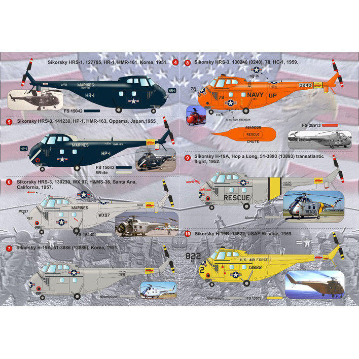 Print Scale 72-108 Decal Sikorsky H-19 Part 2 Scale 1:72 for Helicopter Plastic model kit