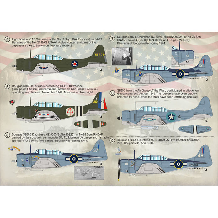 Print Scale 72-112 Decal Douglas SBD Dauntless Scale 1:72 for Aircraft Plastic model kit