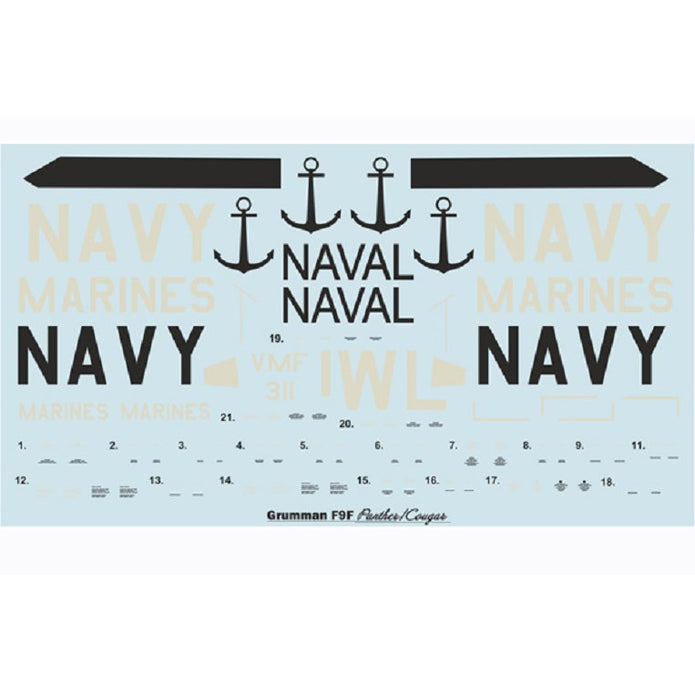 Print Scale 72-113 Decal Grumman F9F Panther Scale 1:72 for Aircraft Plastic model kit