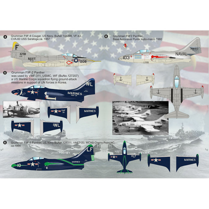 Print Scale 72-113 Decal Grumman F9F Panther Scale 1:72 for Aircraft Plastic model kit